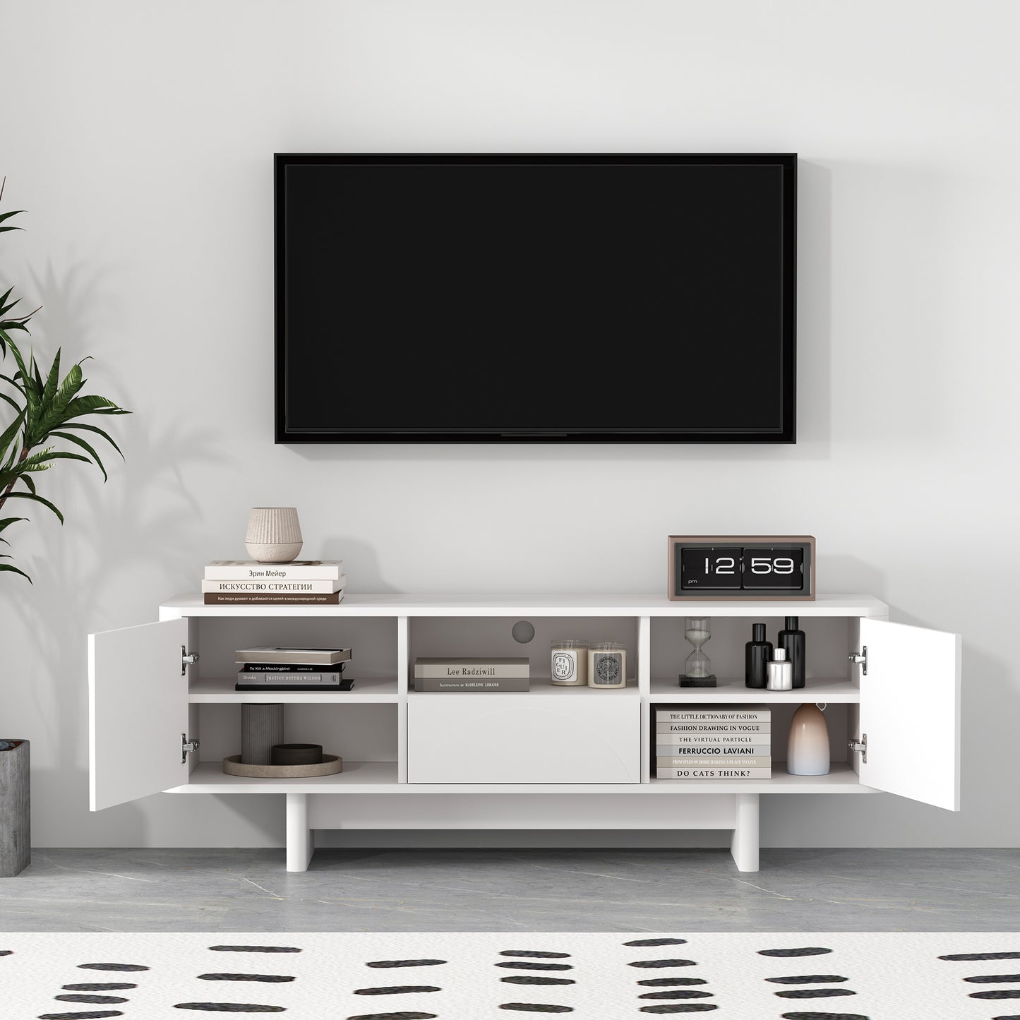 Ella Modern 59" TV Stand TV007 — Contemporary Media Console with Storage