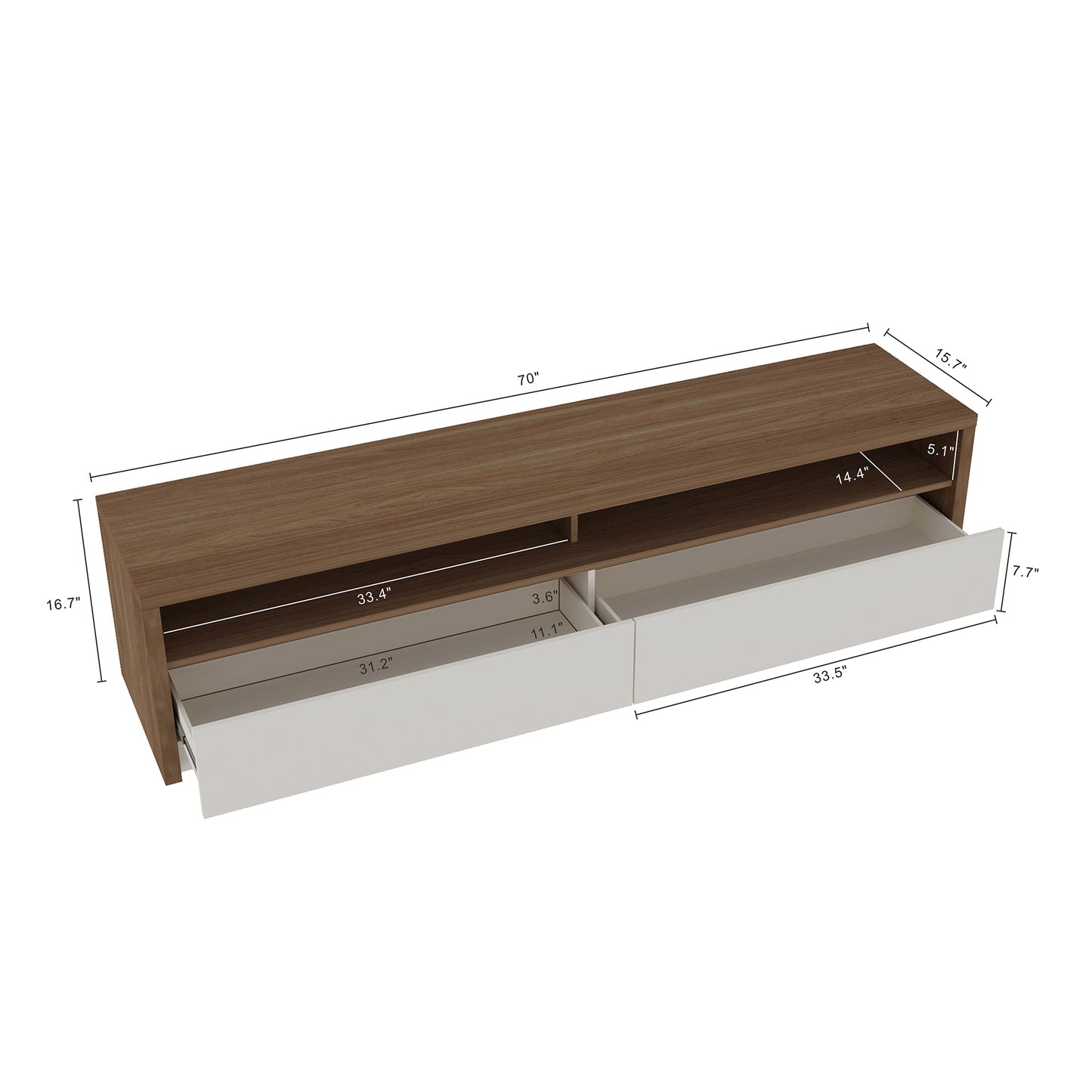 Duncan Contemporary Modern TV Stand Media Console with Adjustable Storage