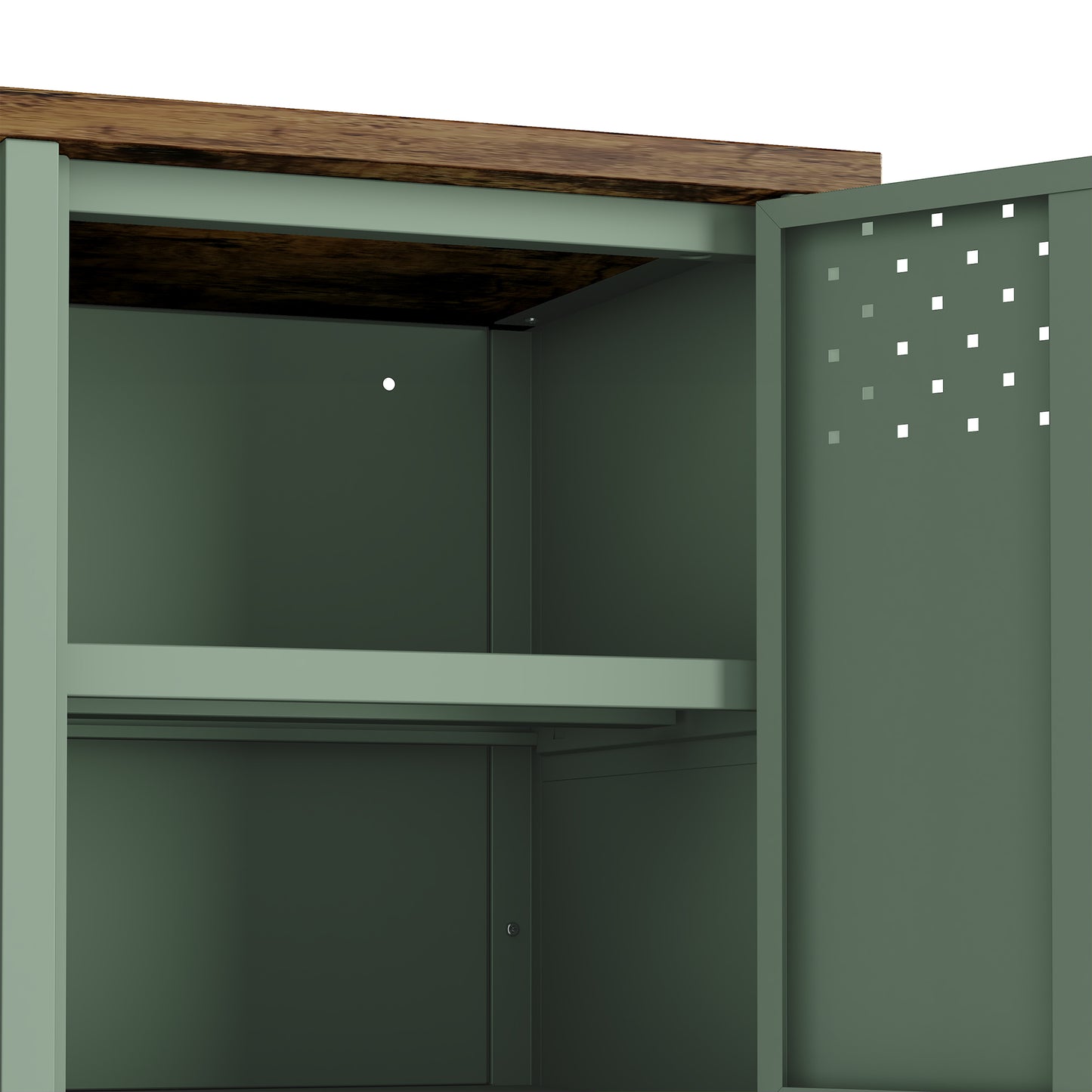 Landen Modern 47" Metal Storage Cabinet in Sage Green TV010-GR