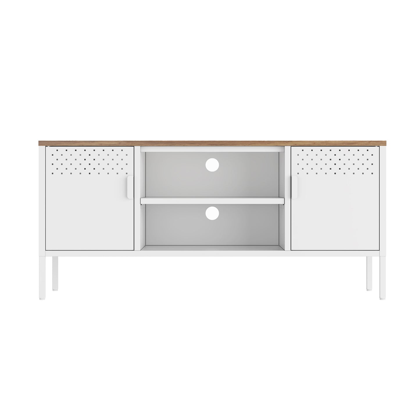 Landen Modern 47" Metal Storage Cabinet in White TV010-WH