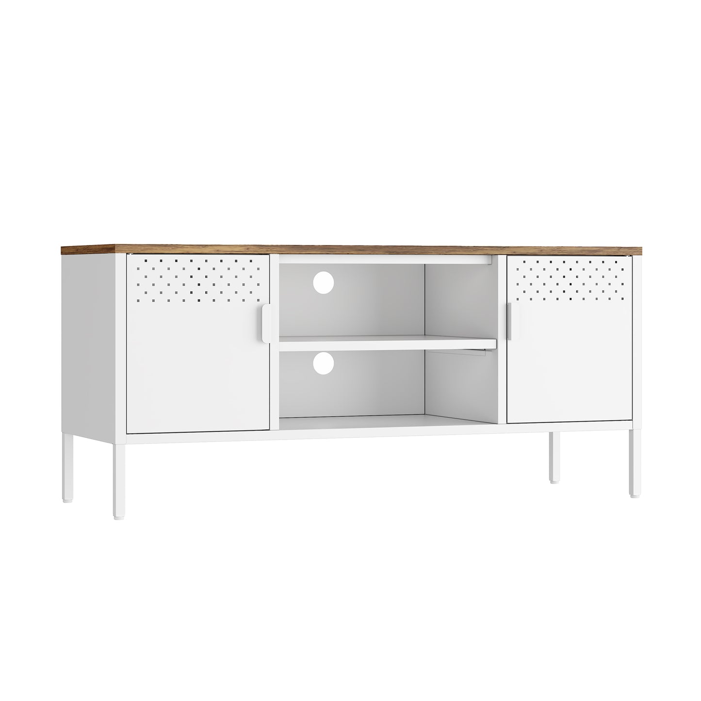 Landen Modern 47" Metal Storage Cabinet in White TV010-WH