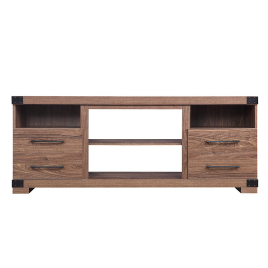 Richmond Industrial Traditional 60" TV Stand in Brown TVFP1-BR