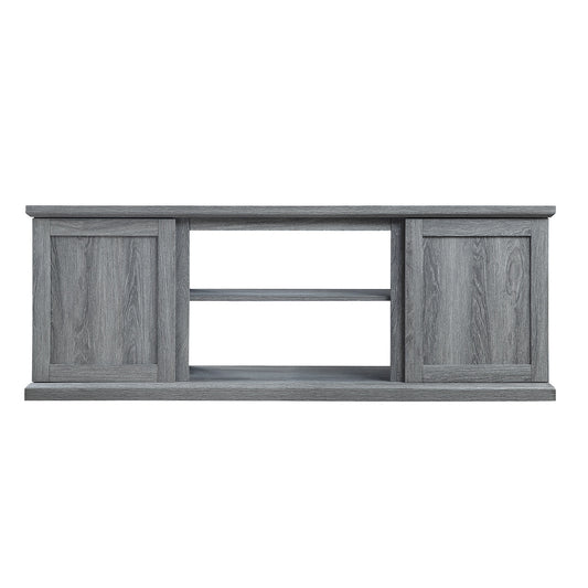 Manhattan Comfort Franklin 60" TV Stand with 2 Doors and Open Shelves in Grey TVFP3-GY