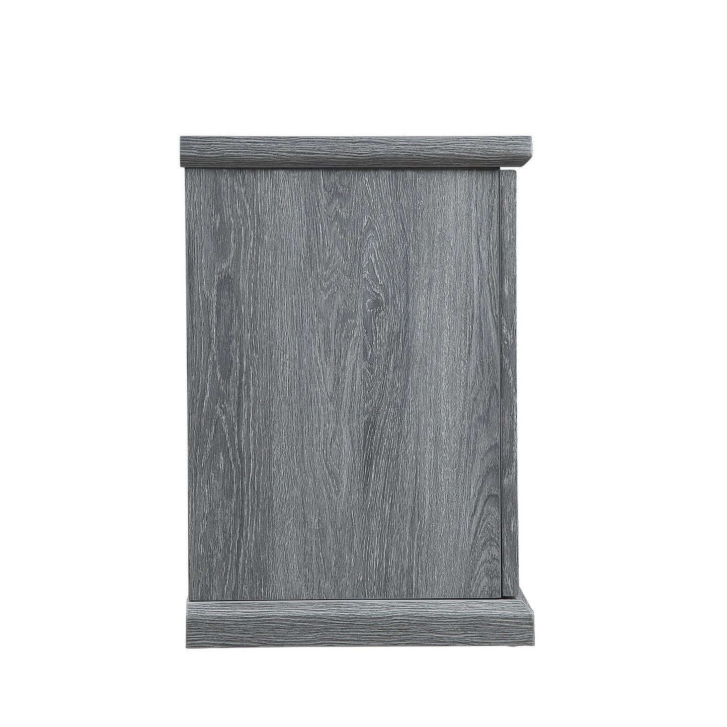 Manhattan Comfort Franklin 60" TV Stand with 2 Doors and Open Shelves in Grey TVFP3-GY