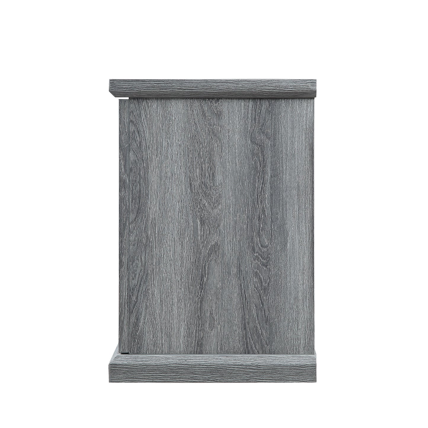 Manhattan Comfort Franklin 60" TV Stand with 2 Doors and Open Shelves in Grey TVFP3-GY