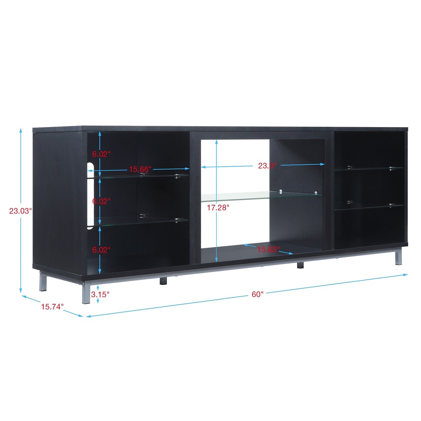 Brighton Modern 60" TV Stand in Onyx TVFP4-BL
