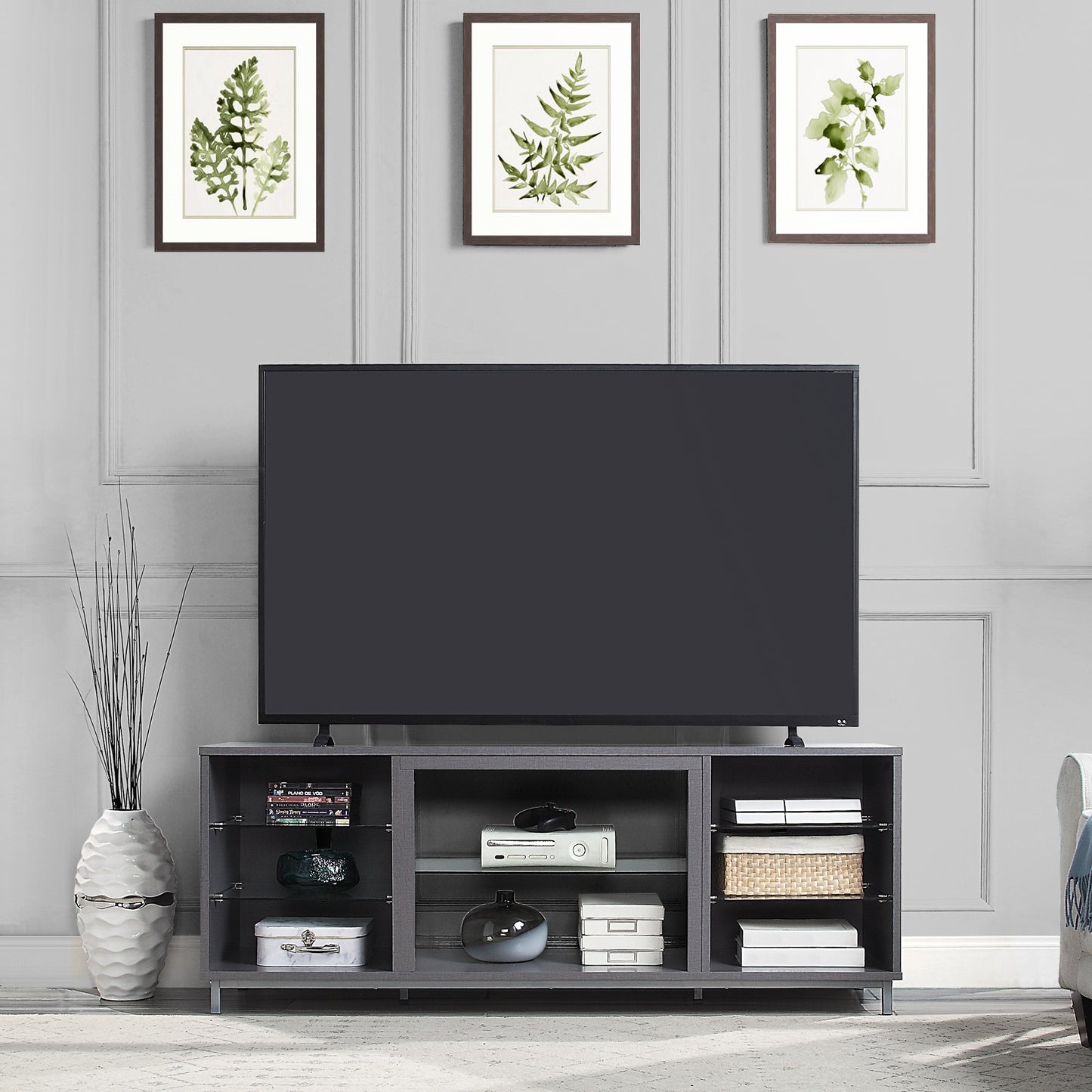 Brighton Modern 60" TV Stand in Gray TVFP4-GY