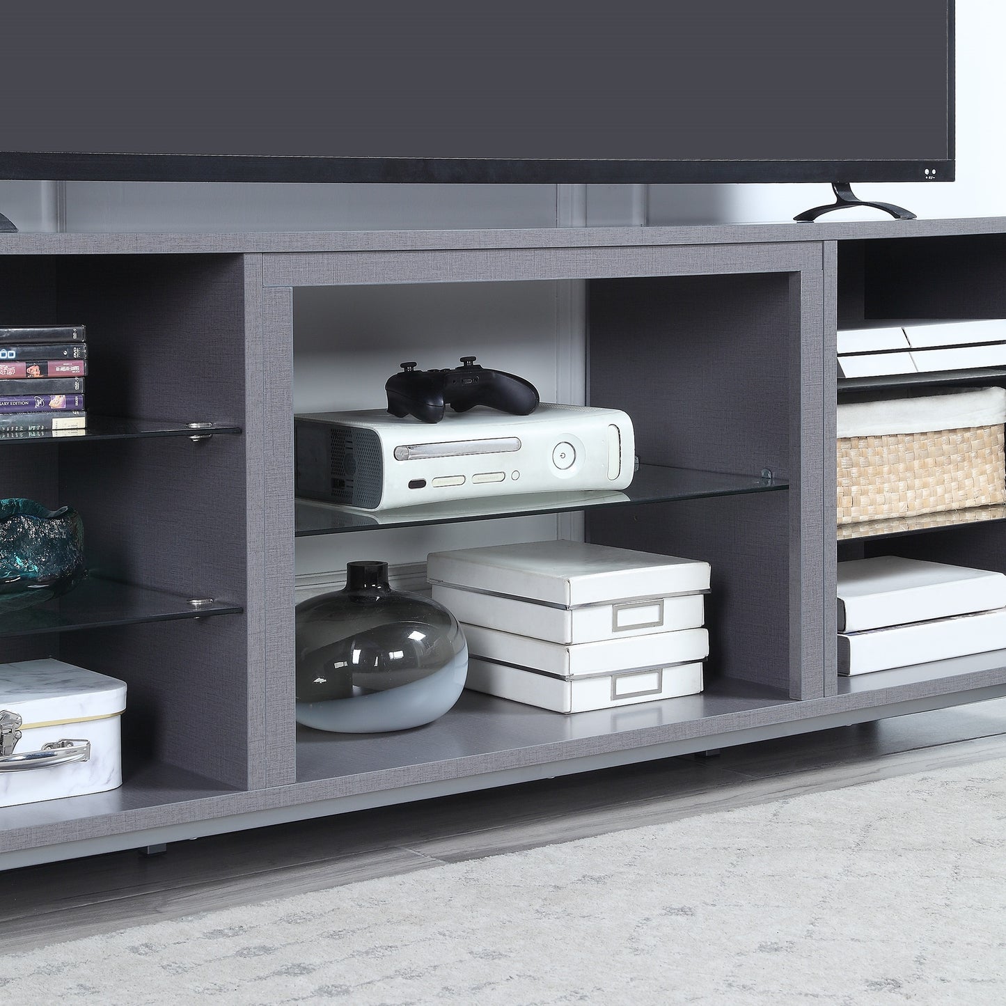 Brighton Modern 60" TV Stand in Gray TVFP4-GY