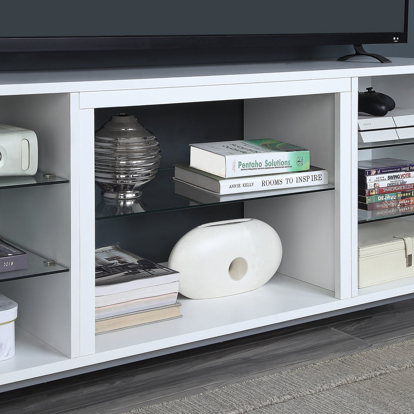 Brighton Modern 60" TV Stand in White TVFP4-WH