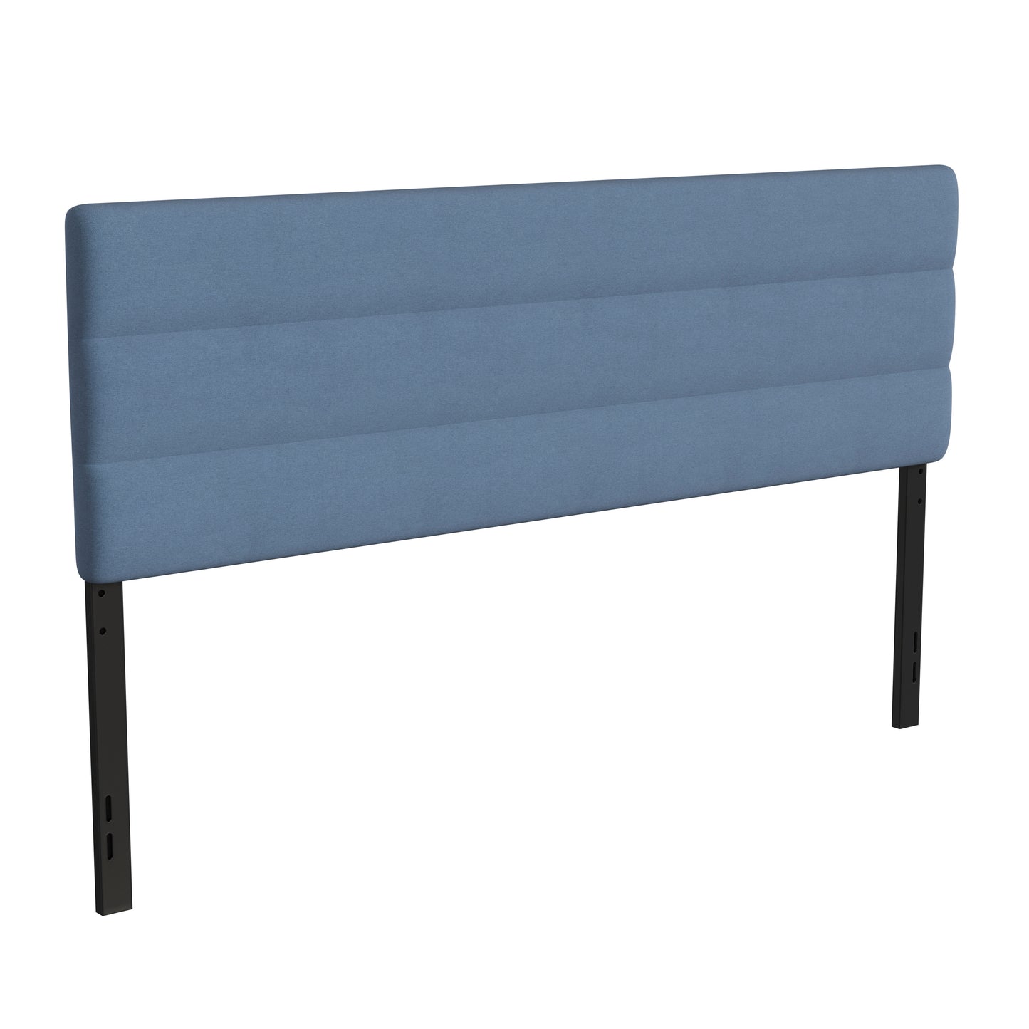 Paxton King Channel Stitched Fabric Upholstered Headboard, Adjustable Height from 44.5" to 57.25" - Blue Blue