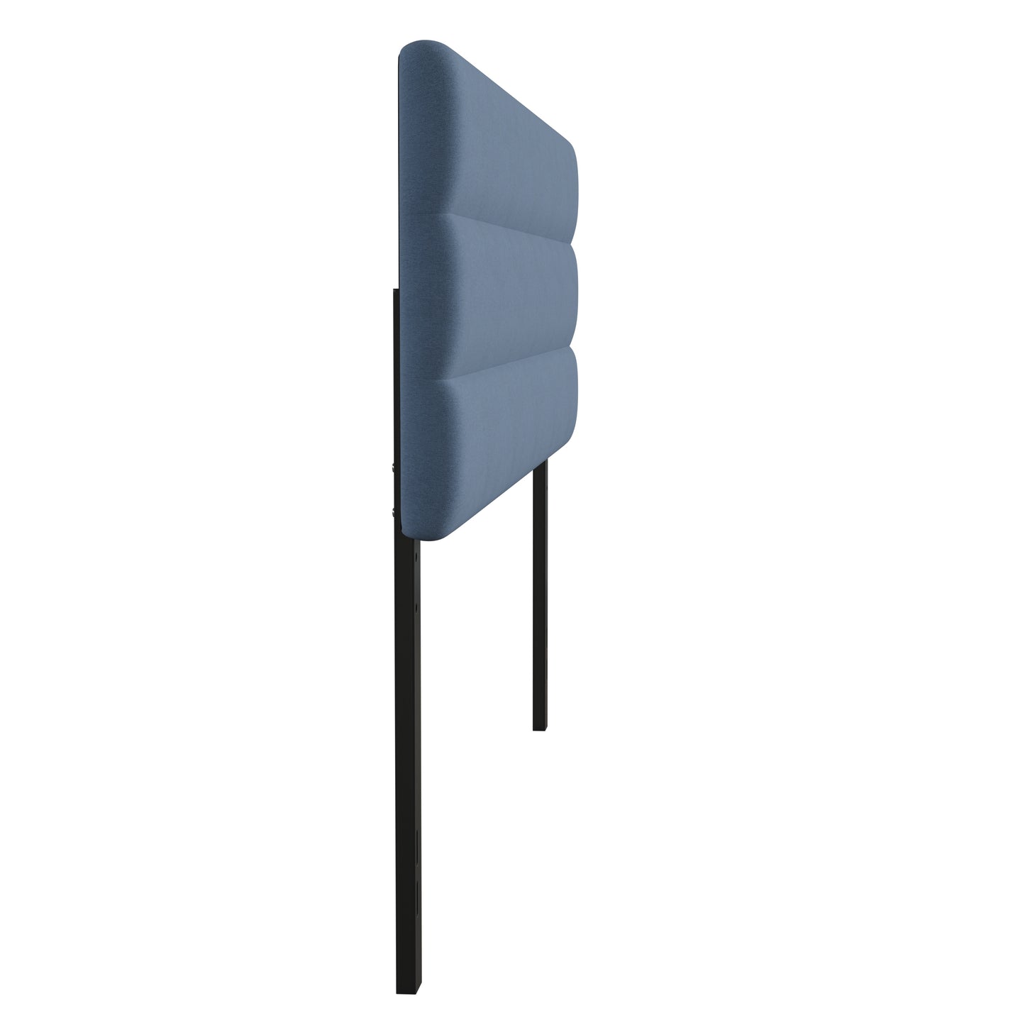 Paxton King Channel Stitched Fabric Upholstered Headboard, Adjustable Height from 44.5" to 57.25" - Blue Blue