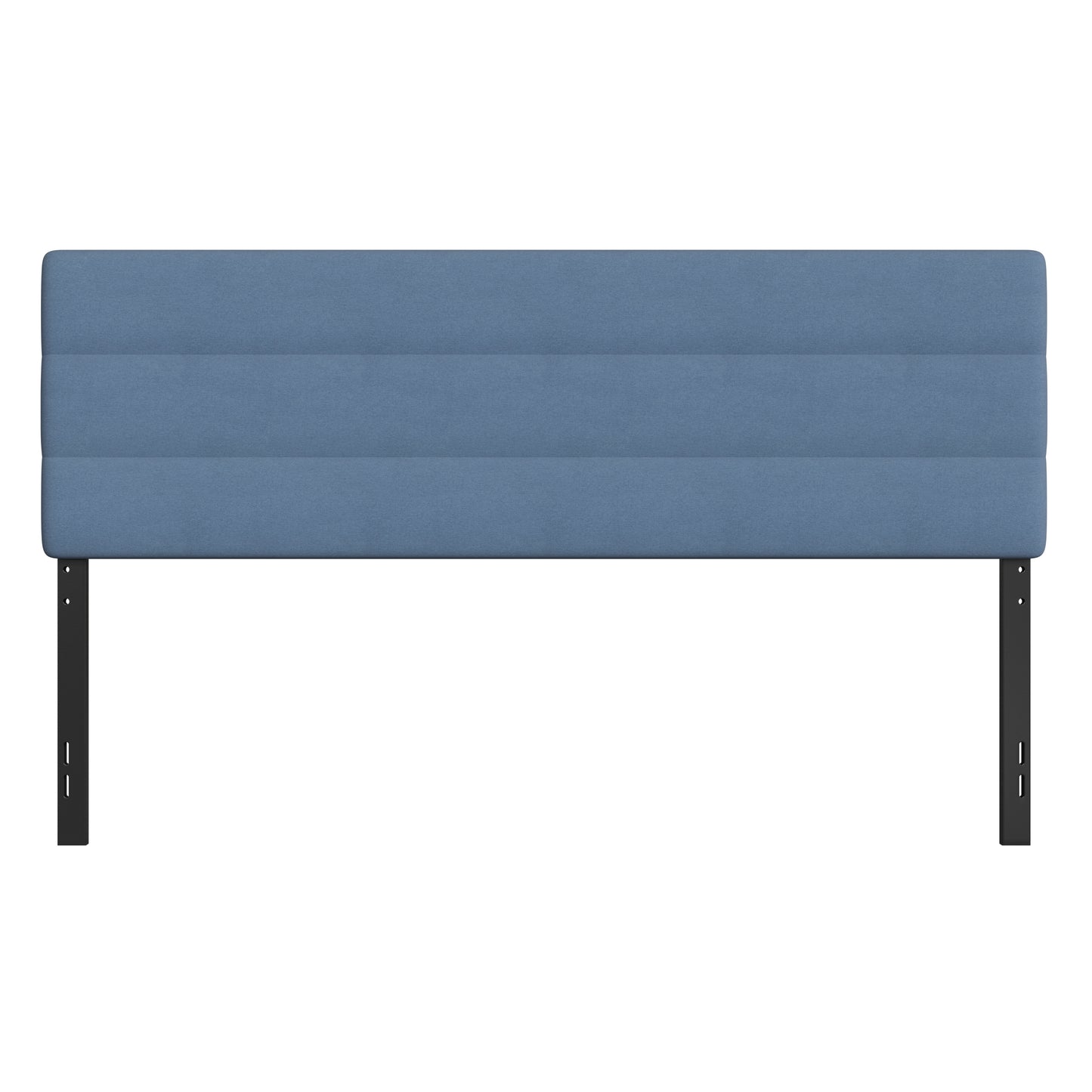 Paxton King Channel Stitched Fabric Upholstered Headboard, Adjustable Height from 44.5" to 57.25" - Blue Blue