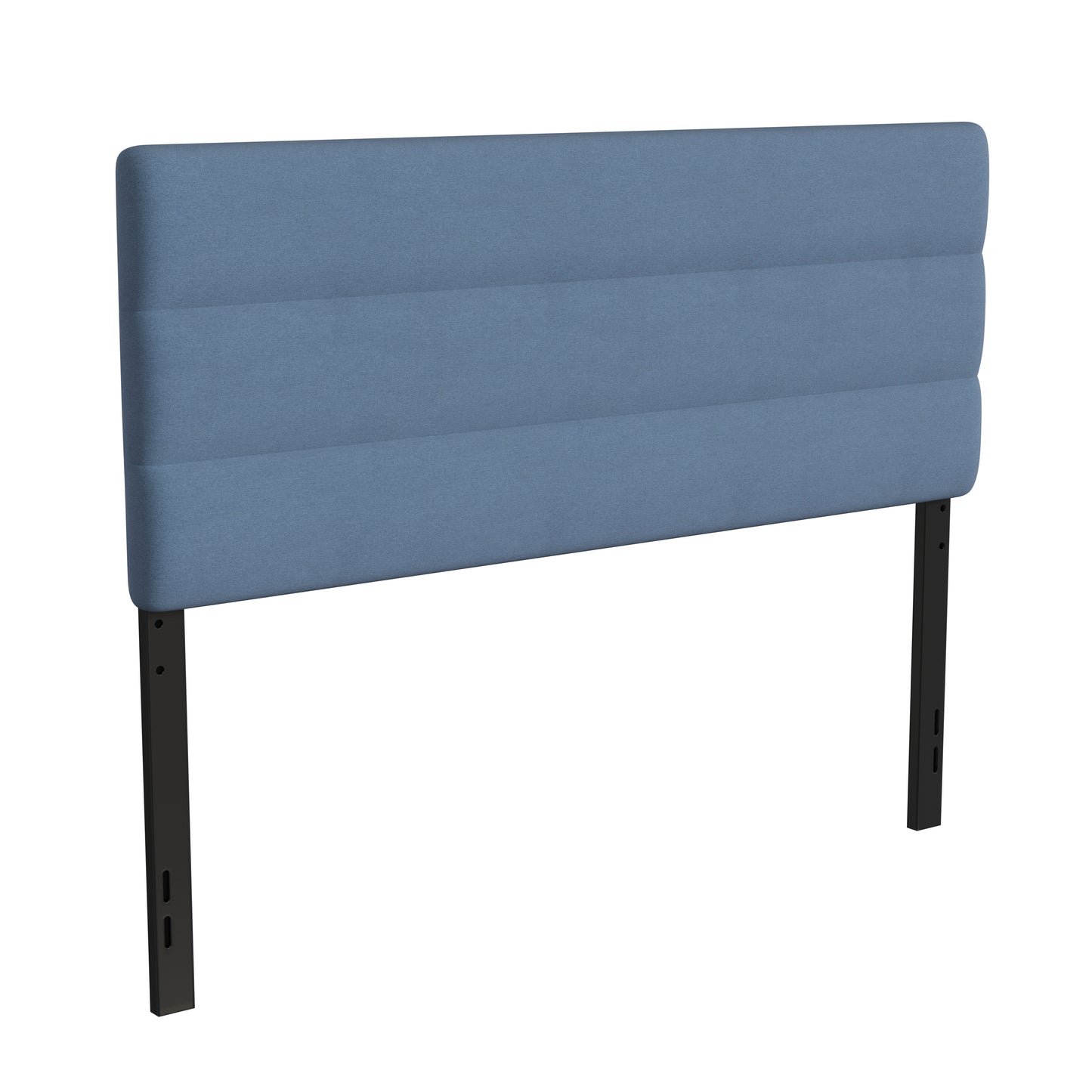Paxton Queen Channel Stitched Fabric Upholstered Headboard, Adjustable Height from 44.5" to 57.25" - Blue Blue
