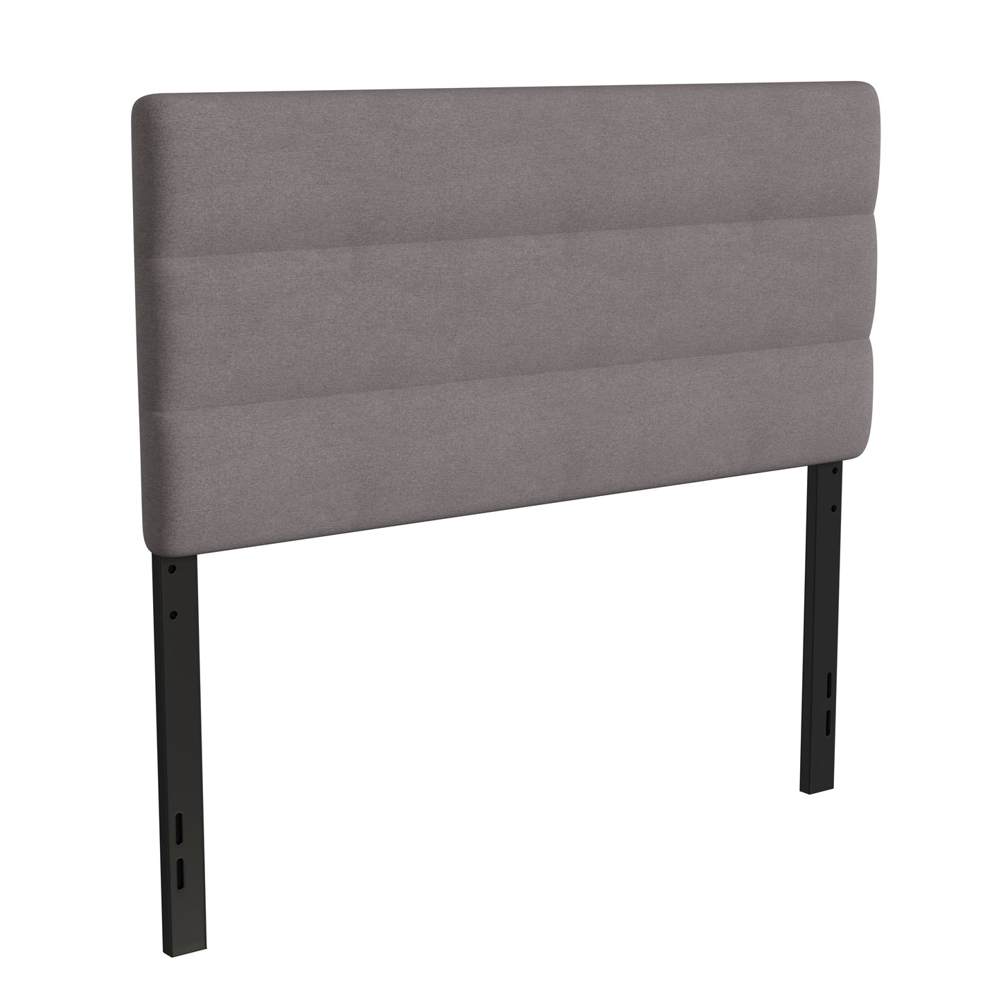 Paxton Full Channel Stitched Fabric Upholstered Headboard, Adjustable Height from 44.5" to 57.25" - Gray Gray
