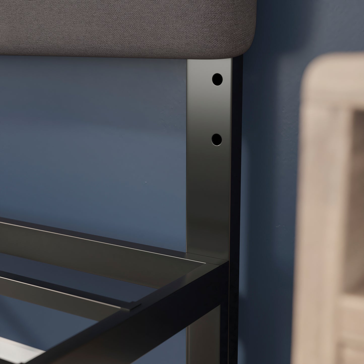 Paxton Full Channel Stitched Fabric Upholstered Headboard, Adjustable Height from 44.5" to 57.25" - Gray Gray