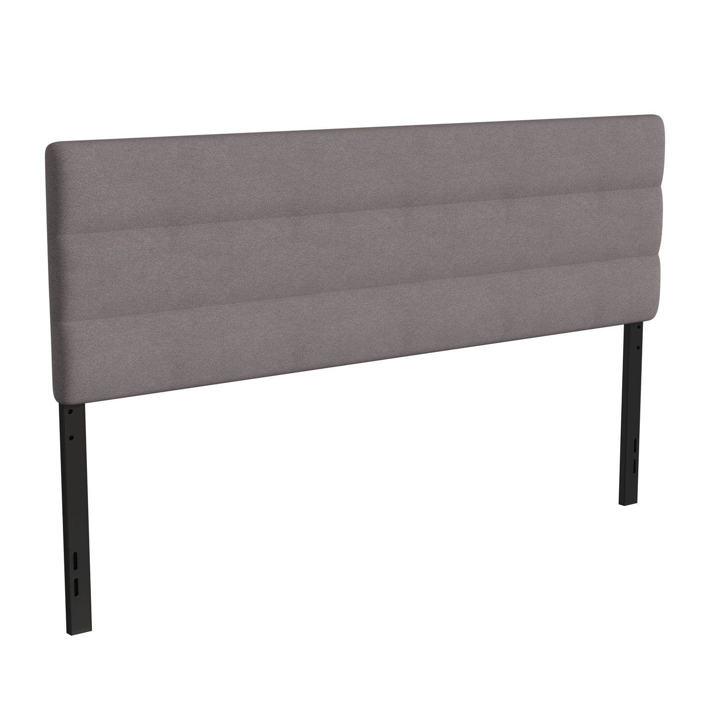 Paxton King Channel Stitched Fabric Upholstered Headboard, Adjustable Height from 44.5" to 57.25" - Gray Gray