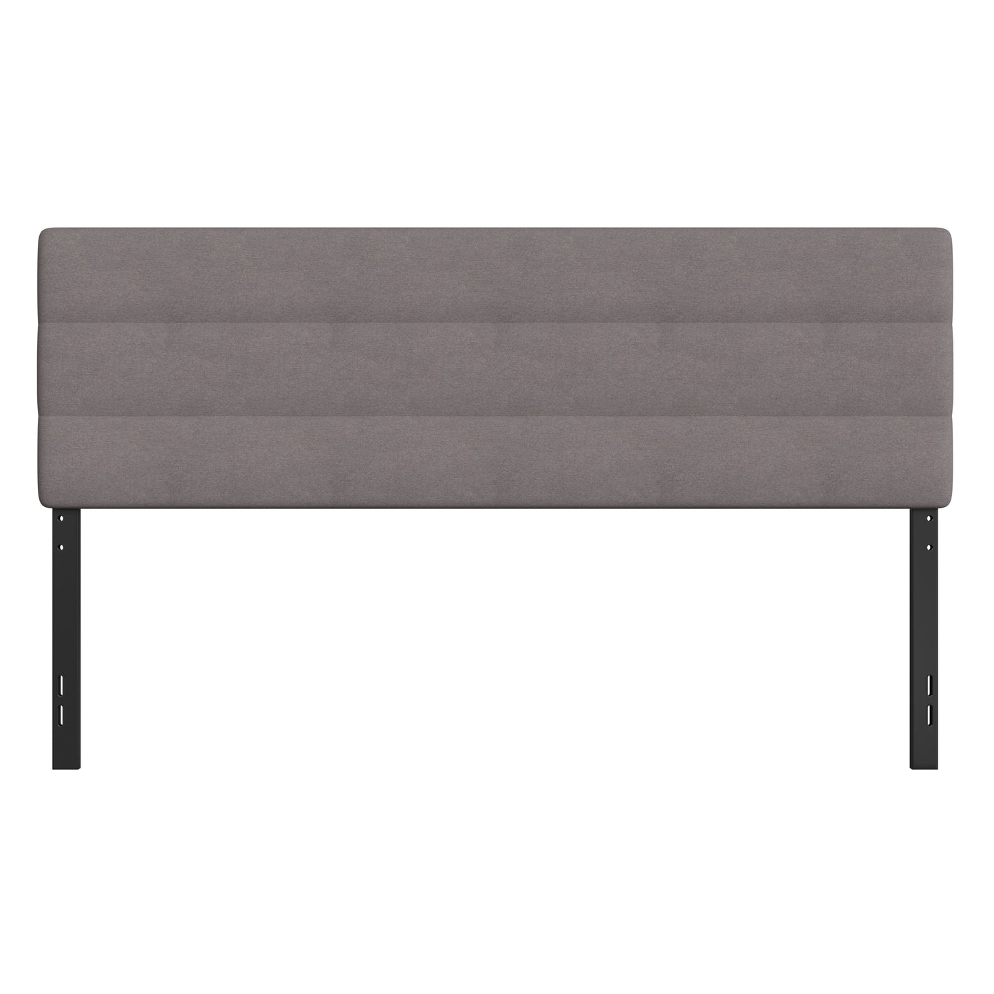 Paxton King Channel Stitched Fabric Upholstered Headboard, Adjustable Height from 44.5" to 57.25" - Gray Gray