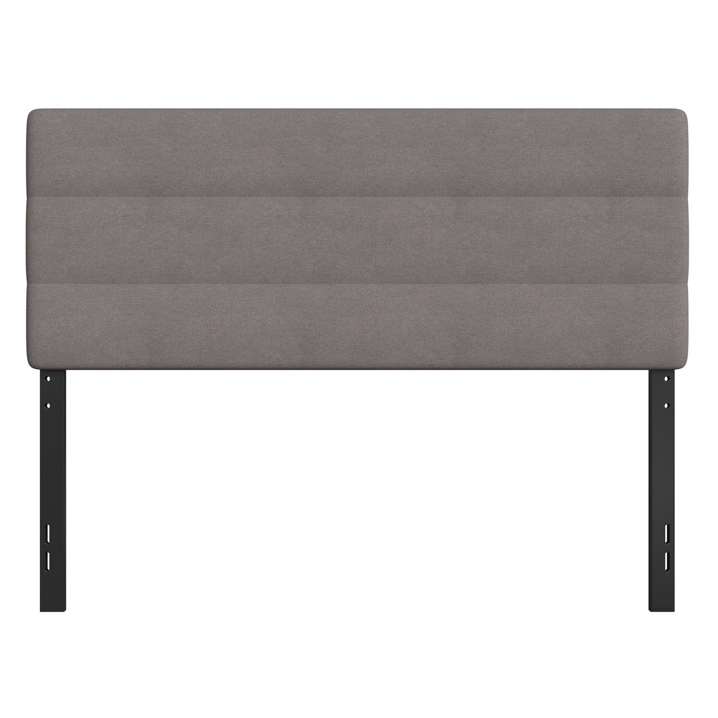 Paxton Queen Channel Stitched Fabric Upholstered Headboard, Adjustable Height from 44.5" to 57.25" - Gray Gray