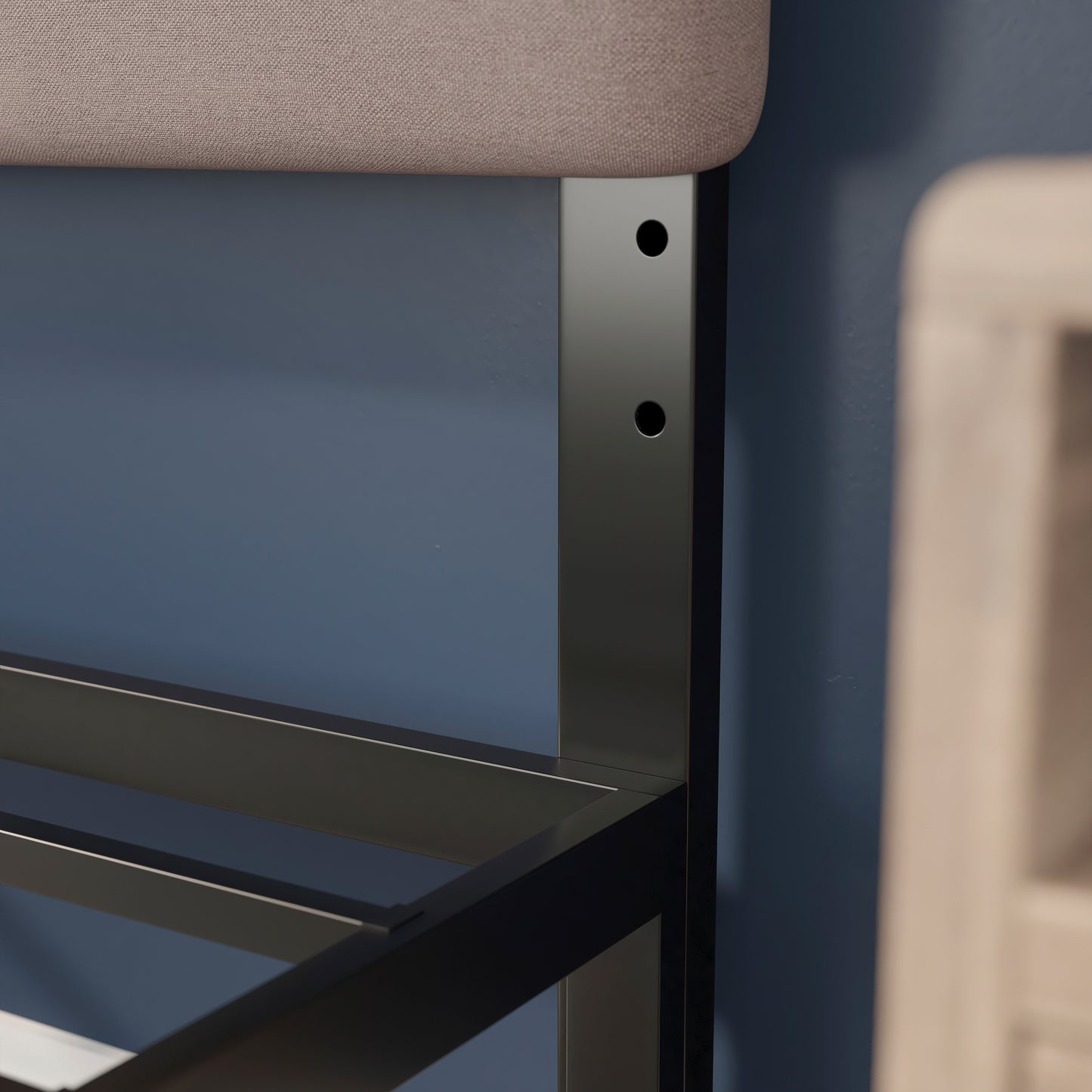 Paxton Full Channel Stitched Fabric Upholstered Headboard, Adjustable Height from 44.5" to 57.25" - Taupe Taupe