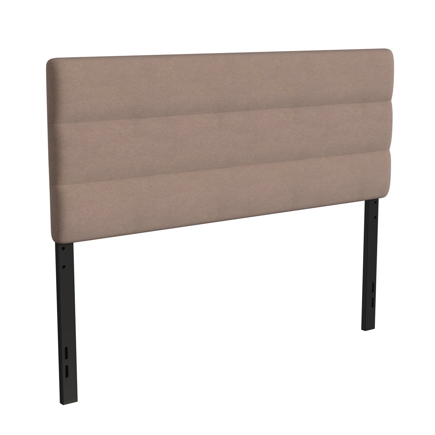 Paxton Queen Channel Stitched Fabric Upholstered Headboard, Adjustable Height from 44.5" to 57.25" - Taupe Taupe