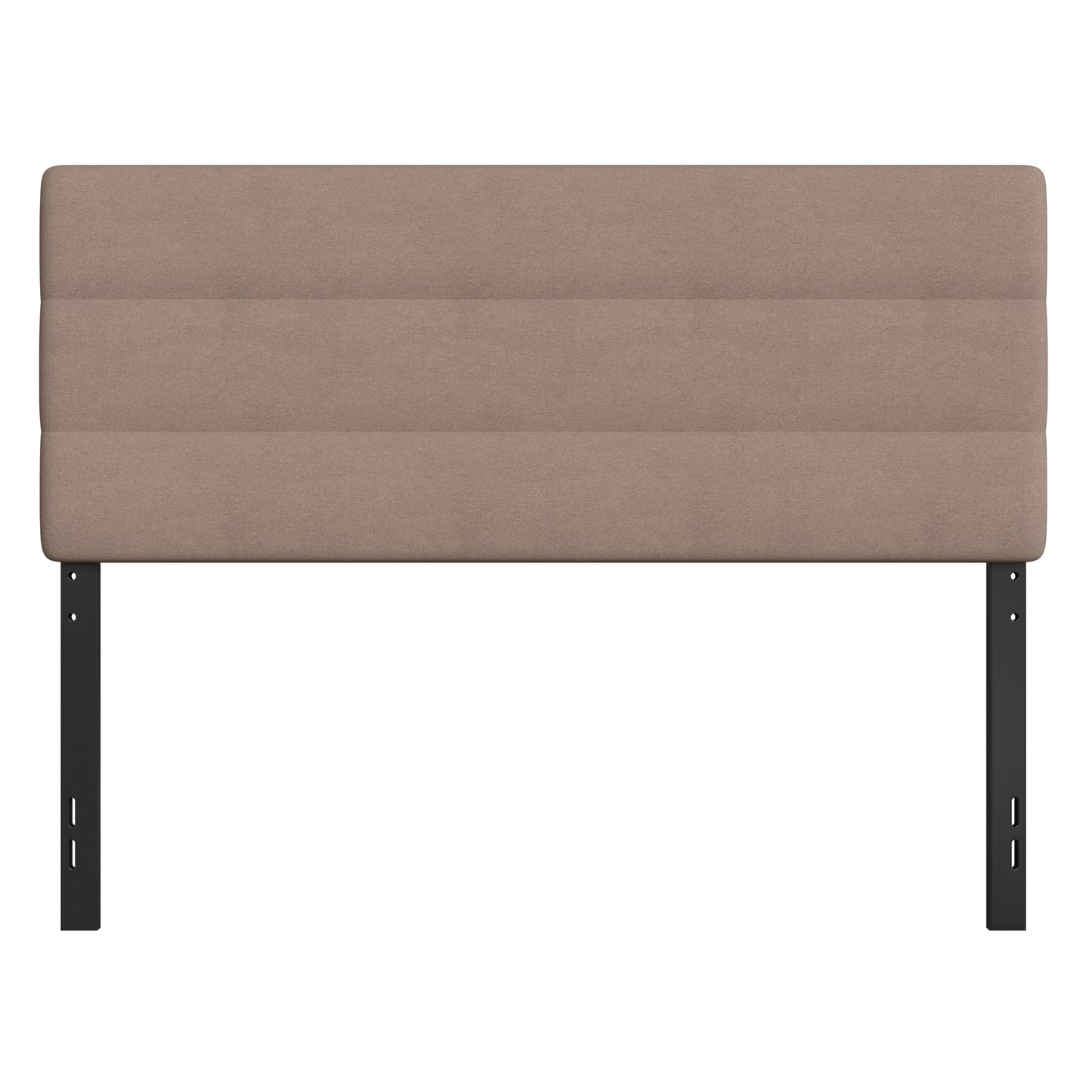 Paxton Queen Channel Stitched Fabric Upholstered Headboard, Adjustable Height from 44.5" to 57.25" - Taupe Taupe