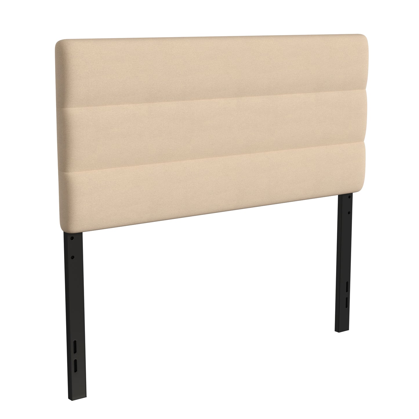 Paxton Full Channel Stitched Fabric Upholstered Headboard, Adjustable Height from 44.5" to 57.25" - Cream Cream