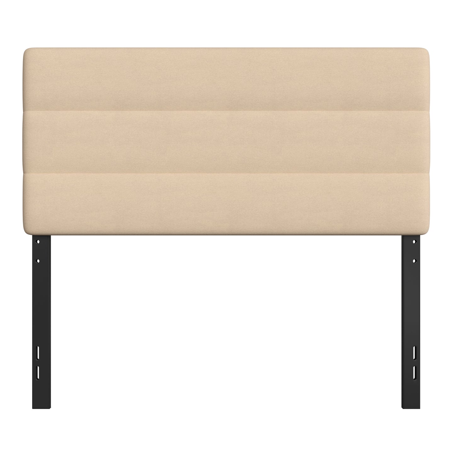 Paxton Full Channel Stitched Fabric Upholstered Headboard, Adjustable Height from 44.5" to 57.25" - Cream Cream
