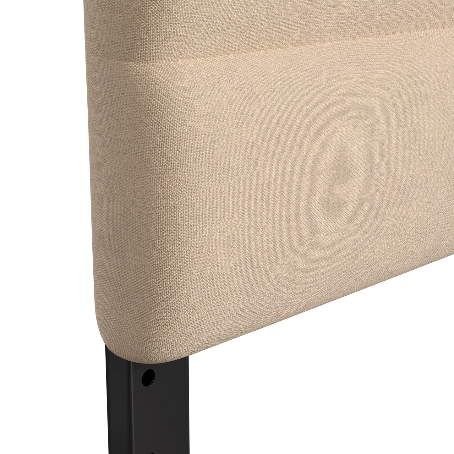Paxton Full Channel Stitched Fabric Upholstered Headboard, Adjustable Height from 44.5" to 57.25" - Cream Cream