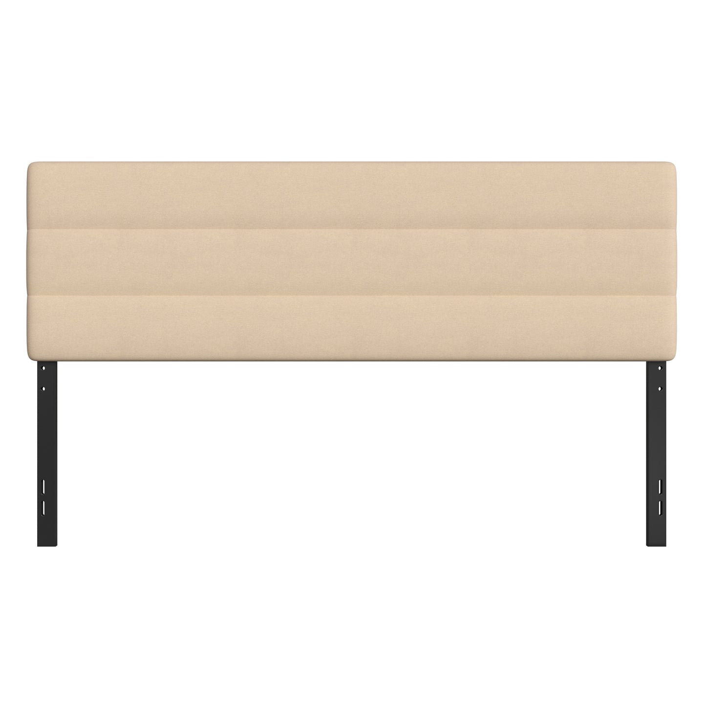 Paxton King Channel Stitched Fabric Upholstered Headboard, Adjustable Height from 44.5" to 57.25" - Cream Cream
