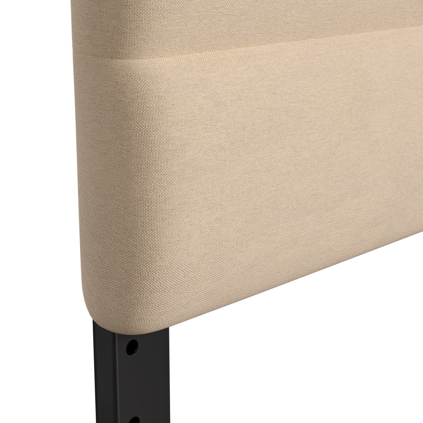 Paxton King Channel Stitched Fabric Upholstered Headboard, Adjustable Height from 44.5" to 57.25" - Cream Cream