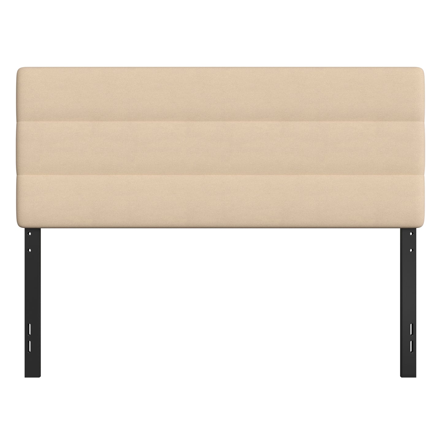 Paxton Queen Channel Stitched Fabric Upholstered Headboard, Adjustable Height from 44.5" to 57.25" - Cream Cream