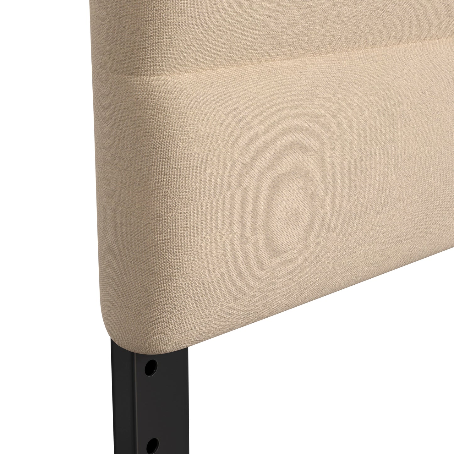 Paxton Queen Channel Stitched Fabric Upholstered Headboard, Adjustable Height from 44.5" to 57.25" - Cream Cream