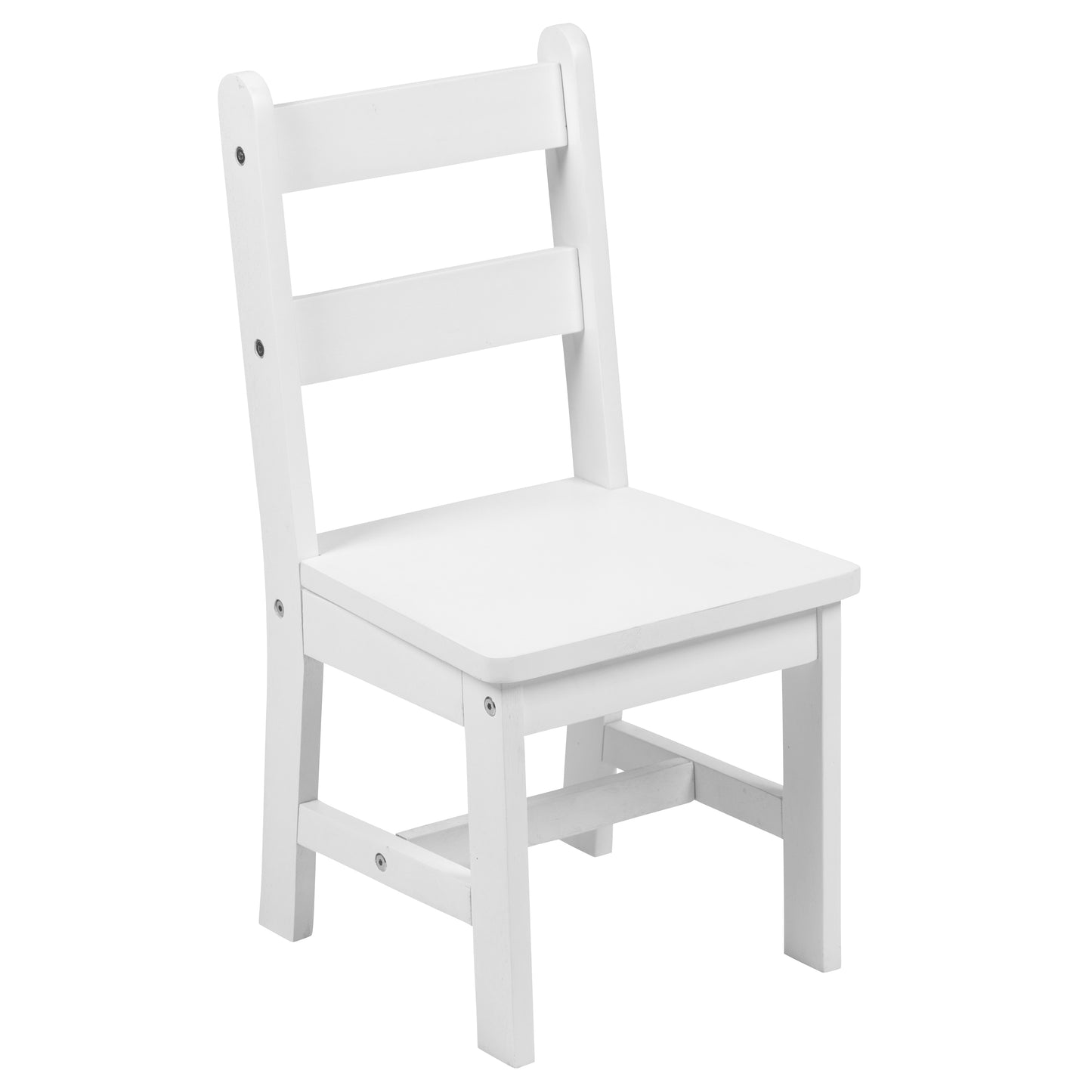 Kyndl Kids Solid Hardwood Table and Chair Set for Playroom, Bedroom, Kitchen - 3 Piece Set - White White