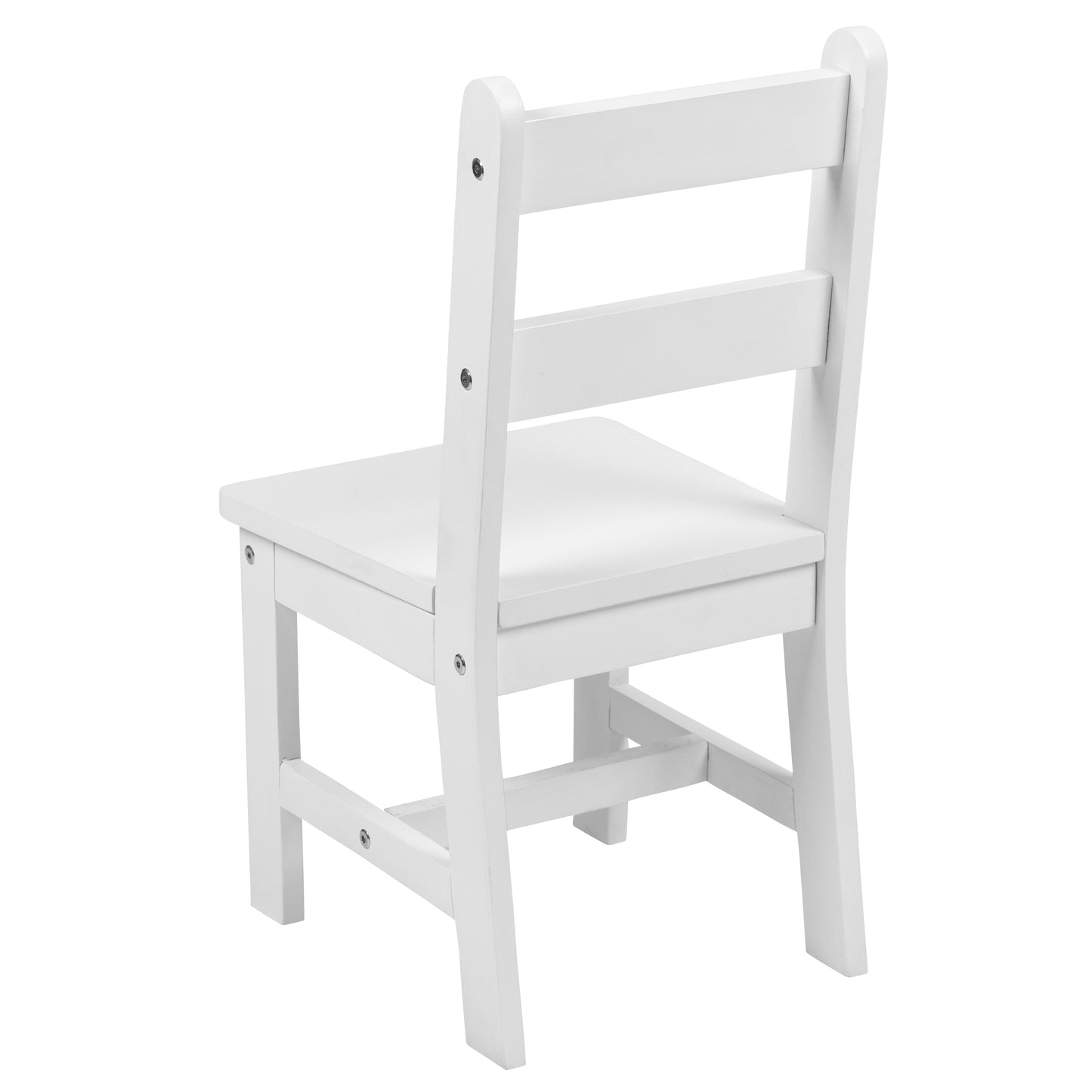 Kyndl Kids Solid Hardwood Table and Chair Set for Playroom, Bedroom, Kitchen - 3 Piece Set - White White