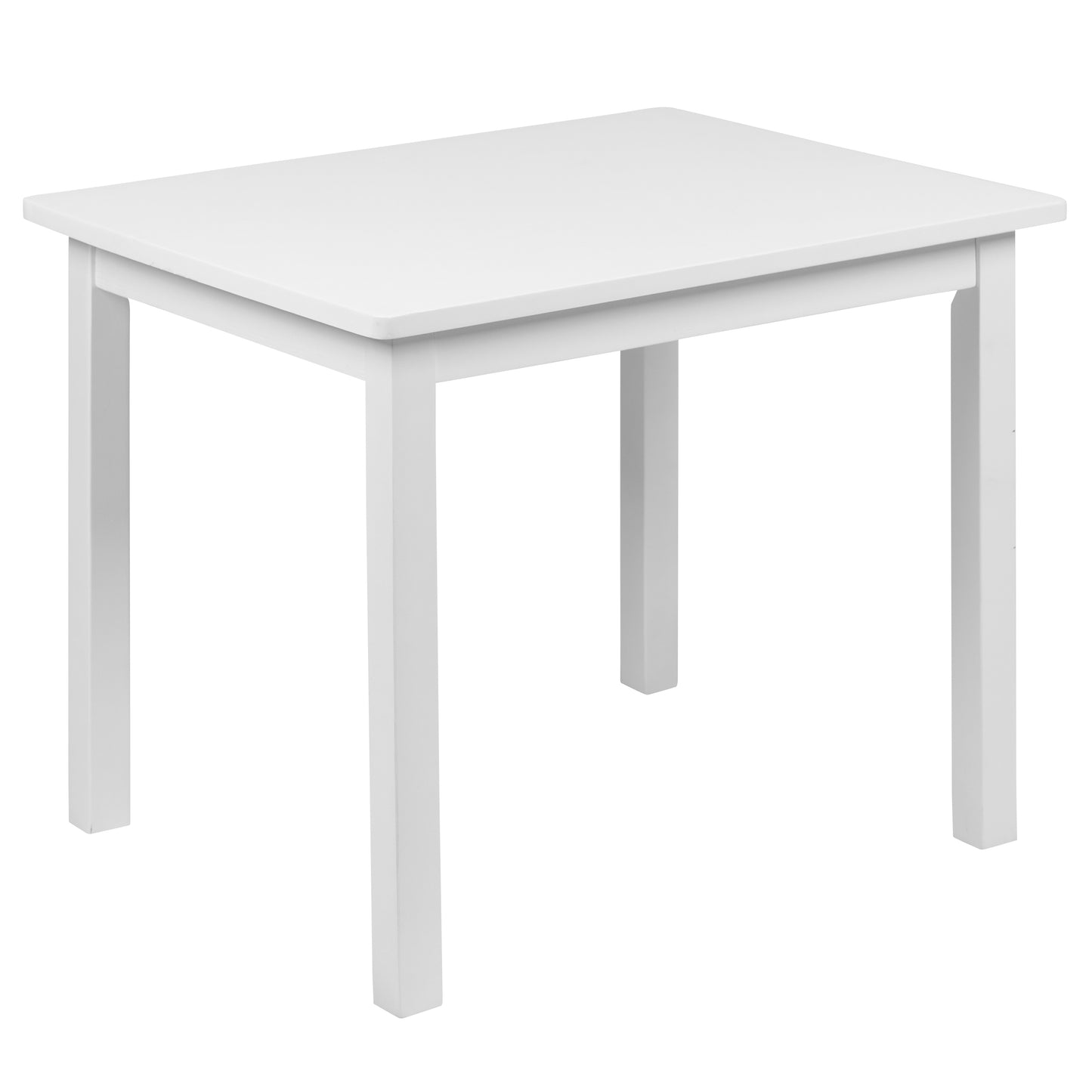 Kyndl Kids Solid Hardwood Table and Chair Set for Playroom, Bedroom, Kitchen - 3 Piece Set - White White