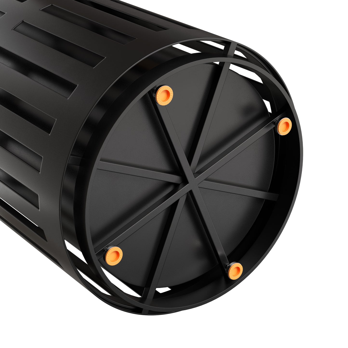 Collins Commercial Grade Black Outdoor Round Slatted Steel 37 Gallon Trash Can with Removable Inner Bin Black
