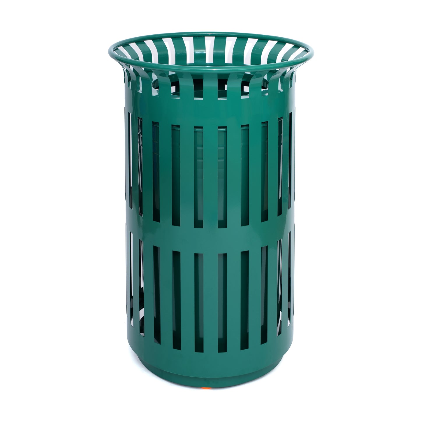 Collins Commercial Grade Green Outdoor Round Slatted Steel 37 Gallon Trash Can with Removable Inner Bin Green