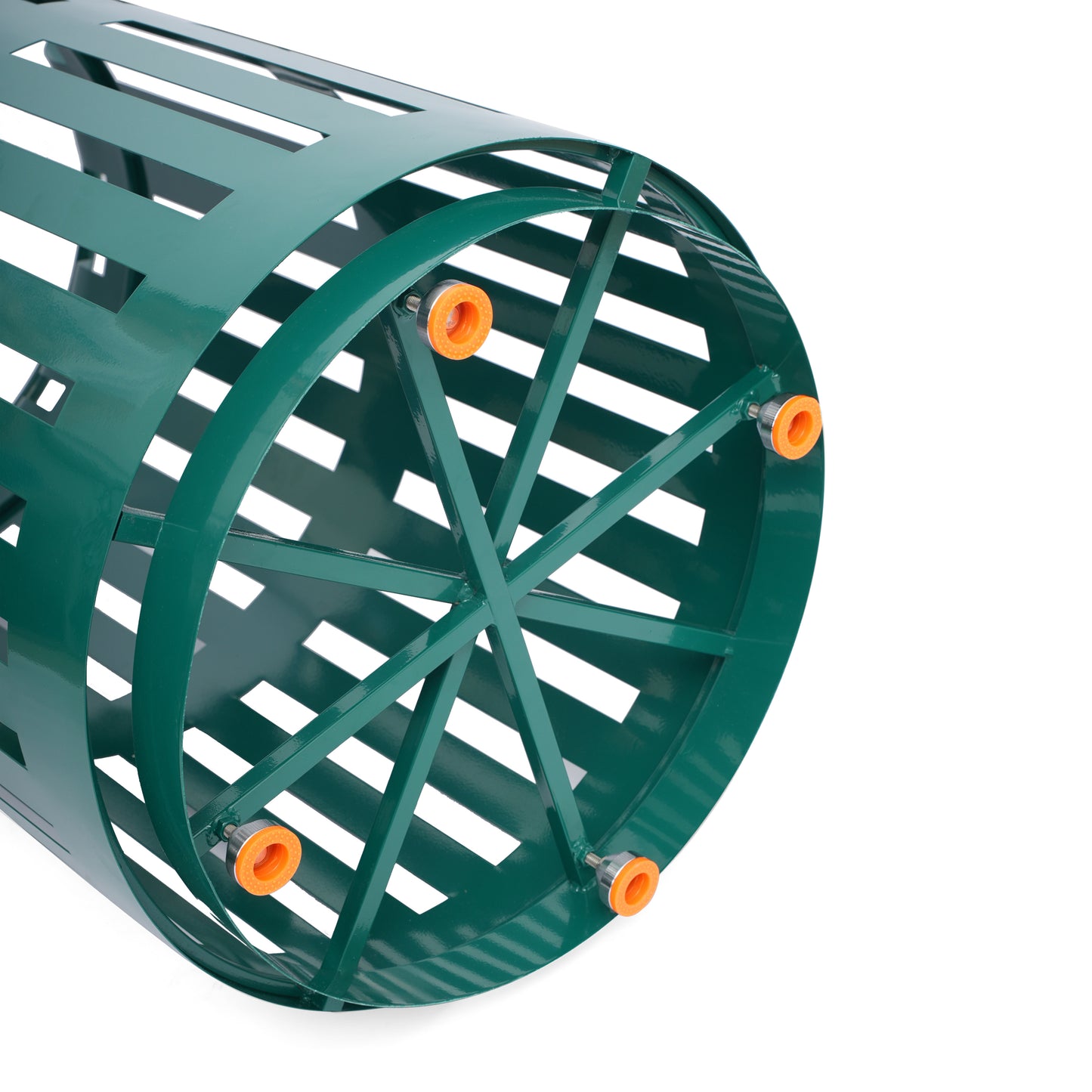 Collins Commercial Grade Green Outdoor Round Slatted Steel 37 Gallon Trash Can with Removable Inner Bin Green