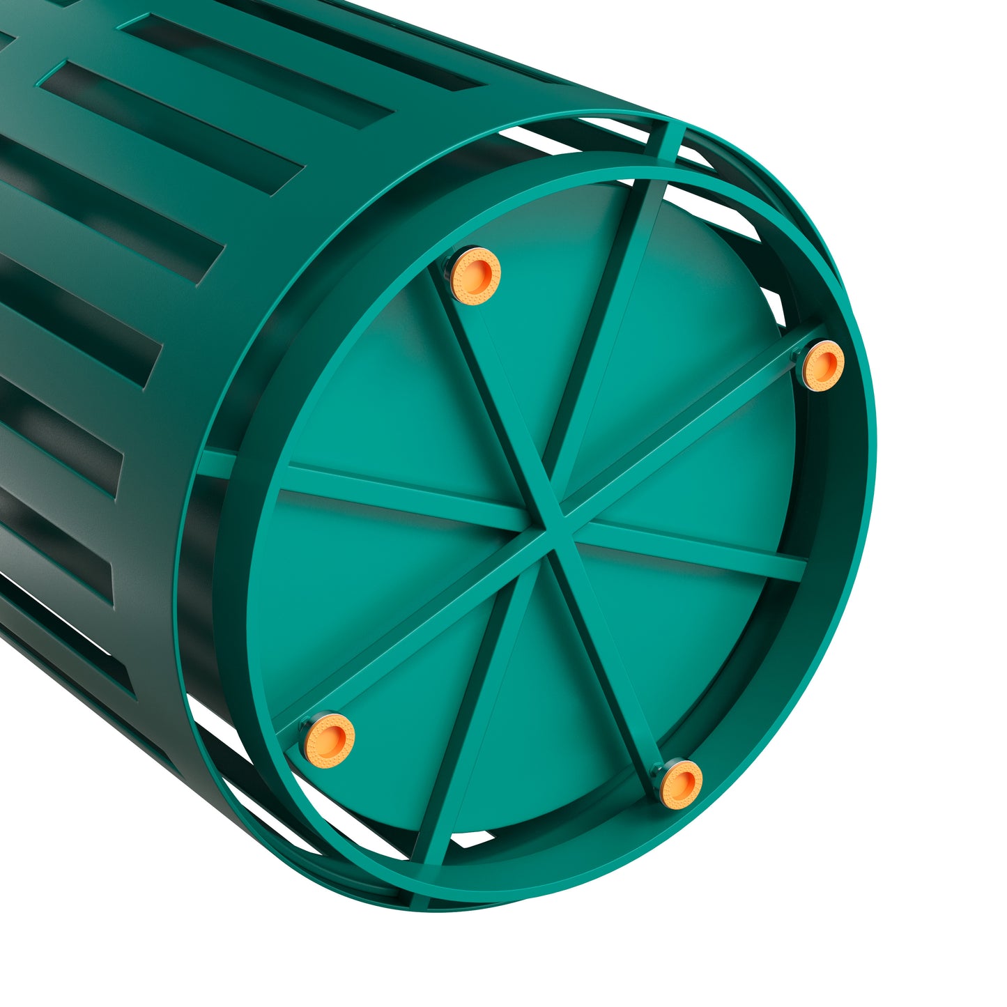 Collins Commercial Grade Green Outdoor Round Slatted Steel 37 Gallon Trash Can with Removable Inner Bin Green