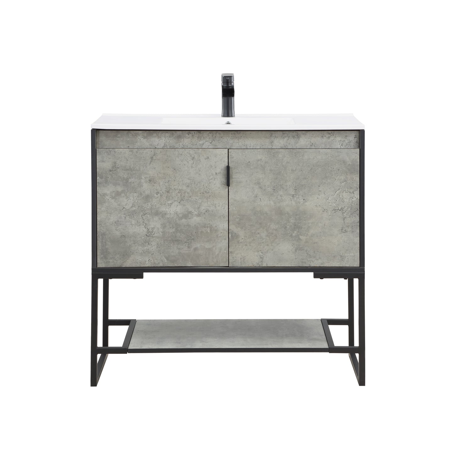 Manhattan Comfort Scarsdale 36" Bathroom Vanity Sink in Grey