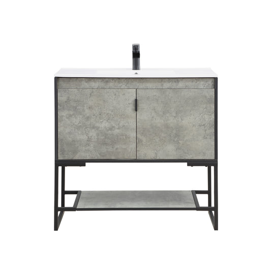 Manhattan Comfort Scarsdale 36" Bathroom Vanity Sink in Grey