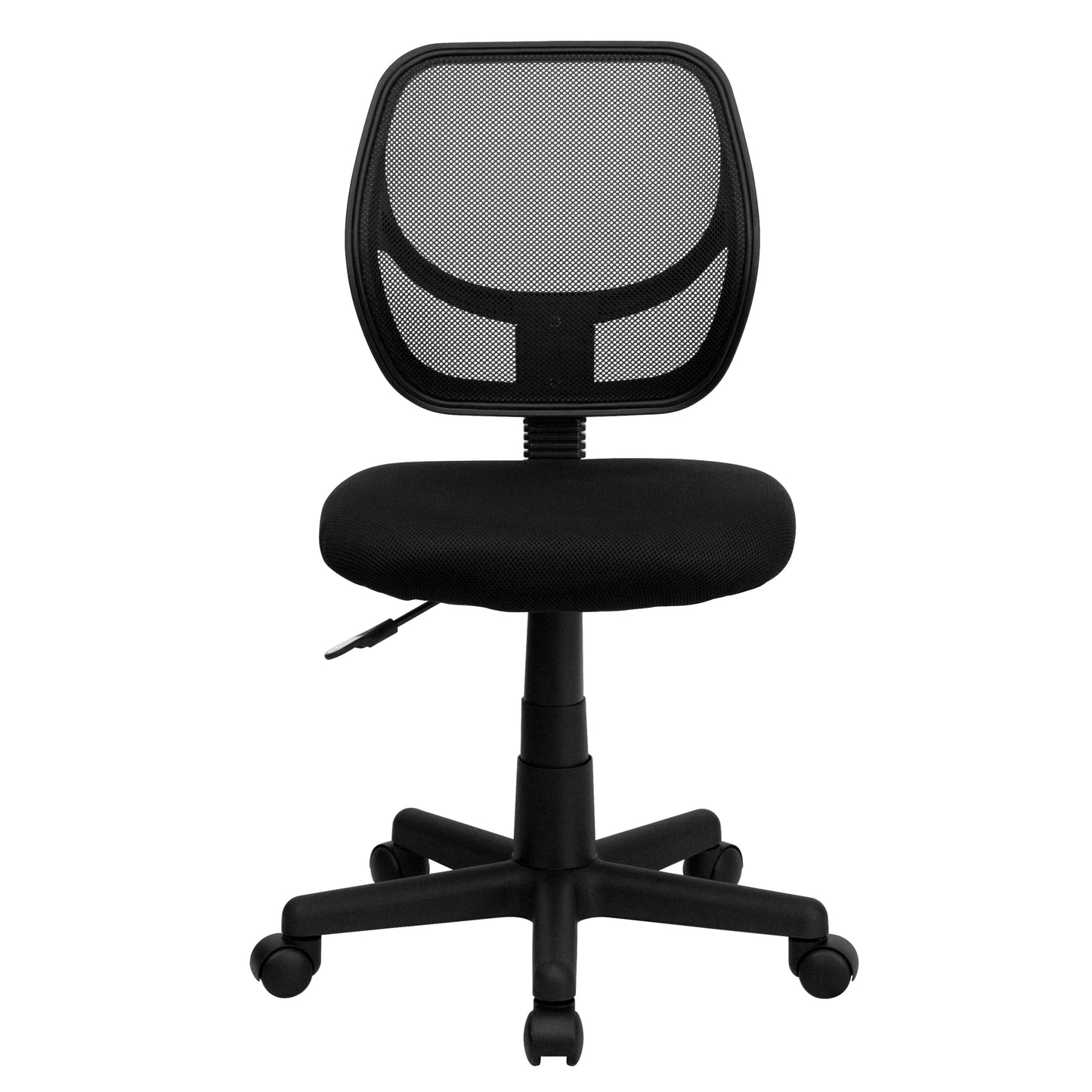 Neri Low Back Black Mesh Swivel Task Office Chair with Curved Square Back Black