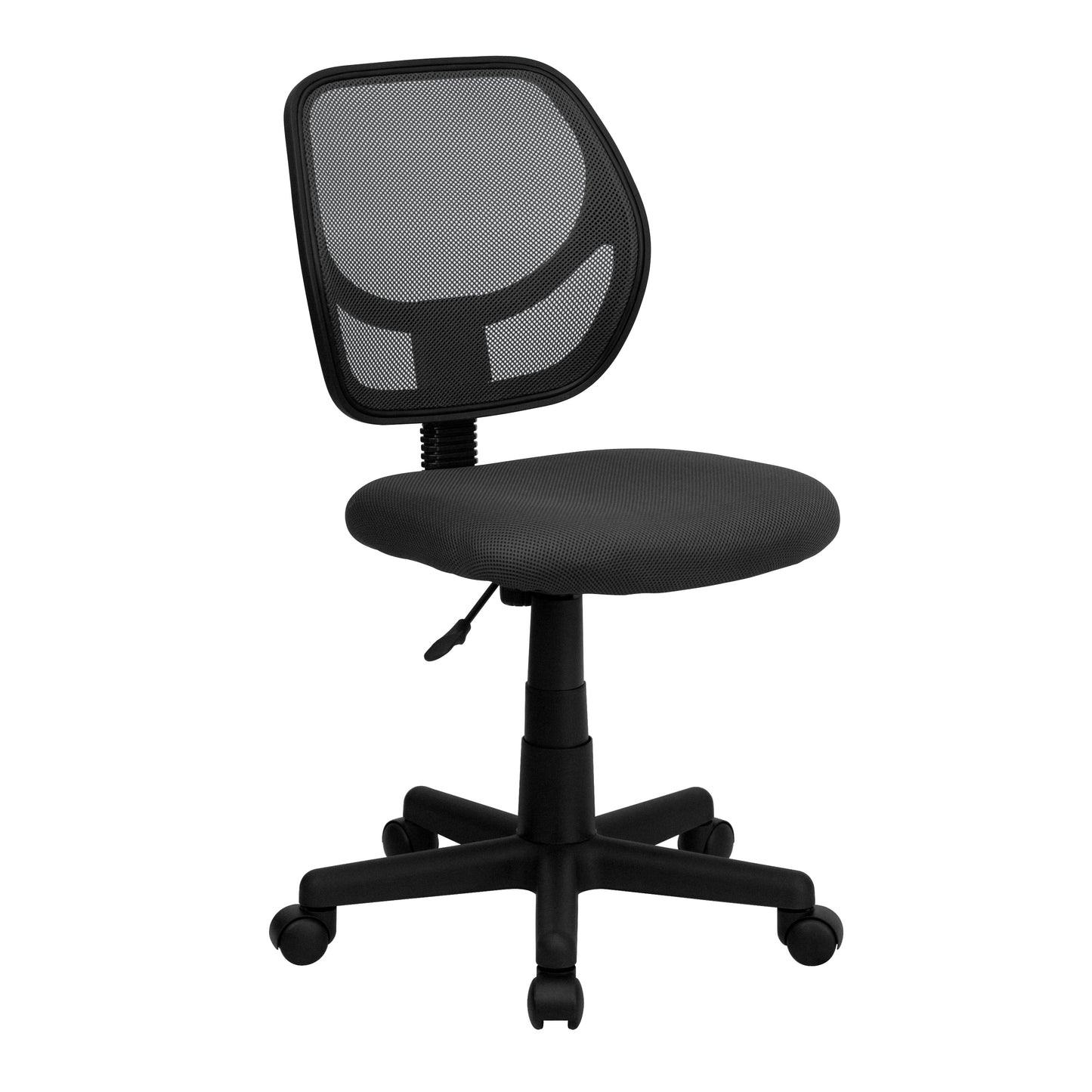 Neri Low Back Gray Mesh Swivel Task Office Chair with Curved Square Back Gray