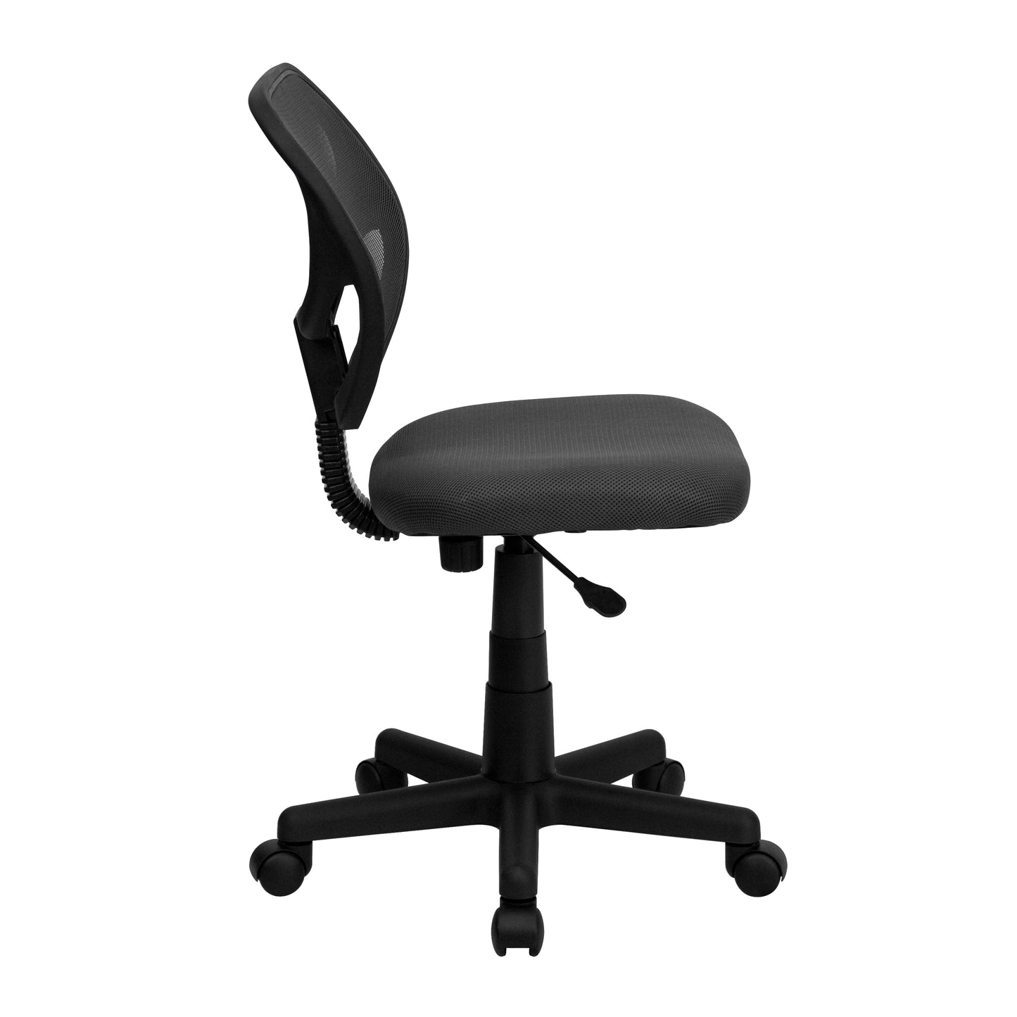 Neri Low Back Gray Mesh Swivel Task Office Chair with Curved Square Back Gray