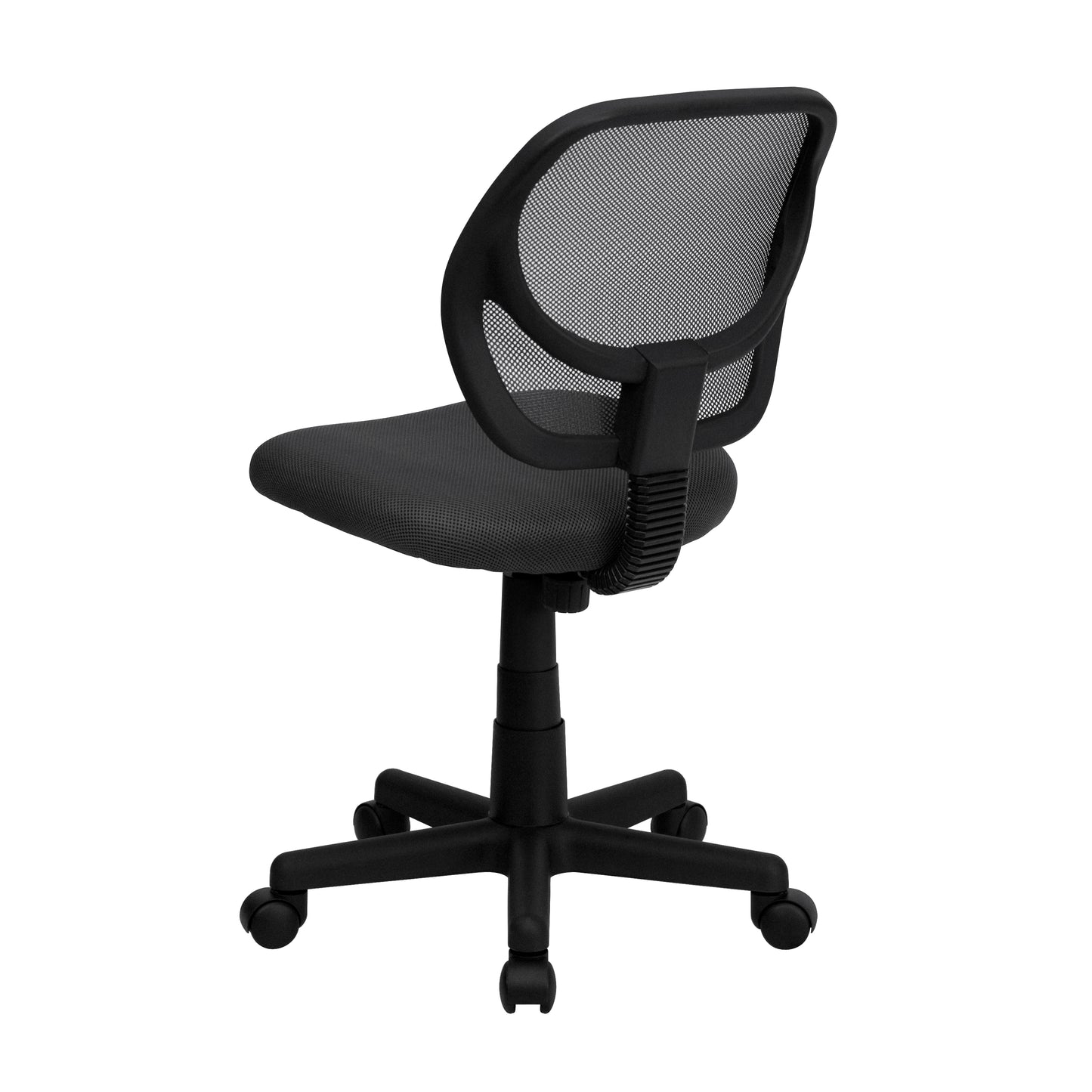Neri Low Back Gray Mesh Swivel Task Office Chair with Curved Square Back Gray