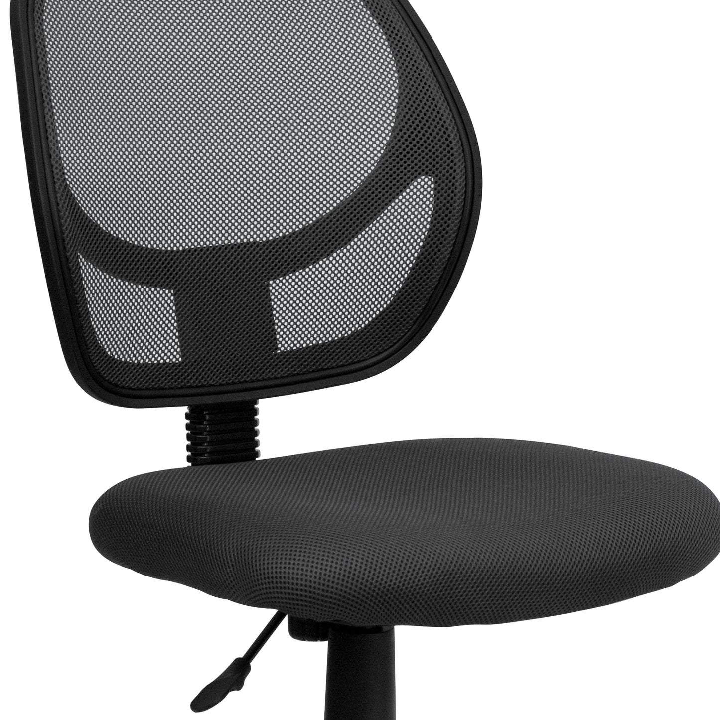 Neri Low Back Gray Mesh Swivel Task Office Chair with Curved Square Back Gray