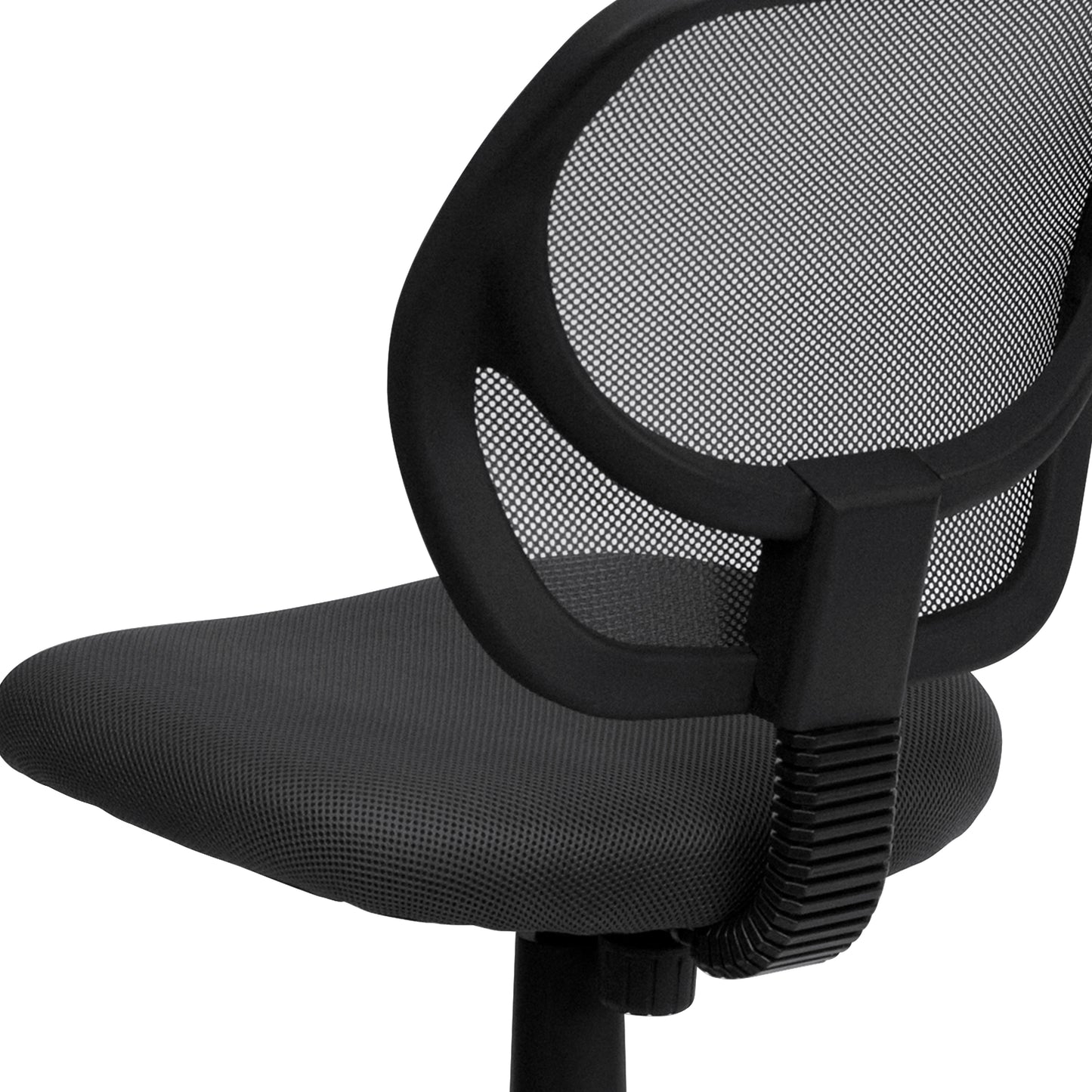Neri Low Back Gray Mesh Swivel Task Office Chair with Curved Square Back Gray