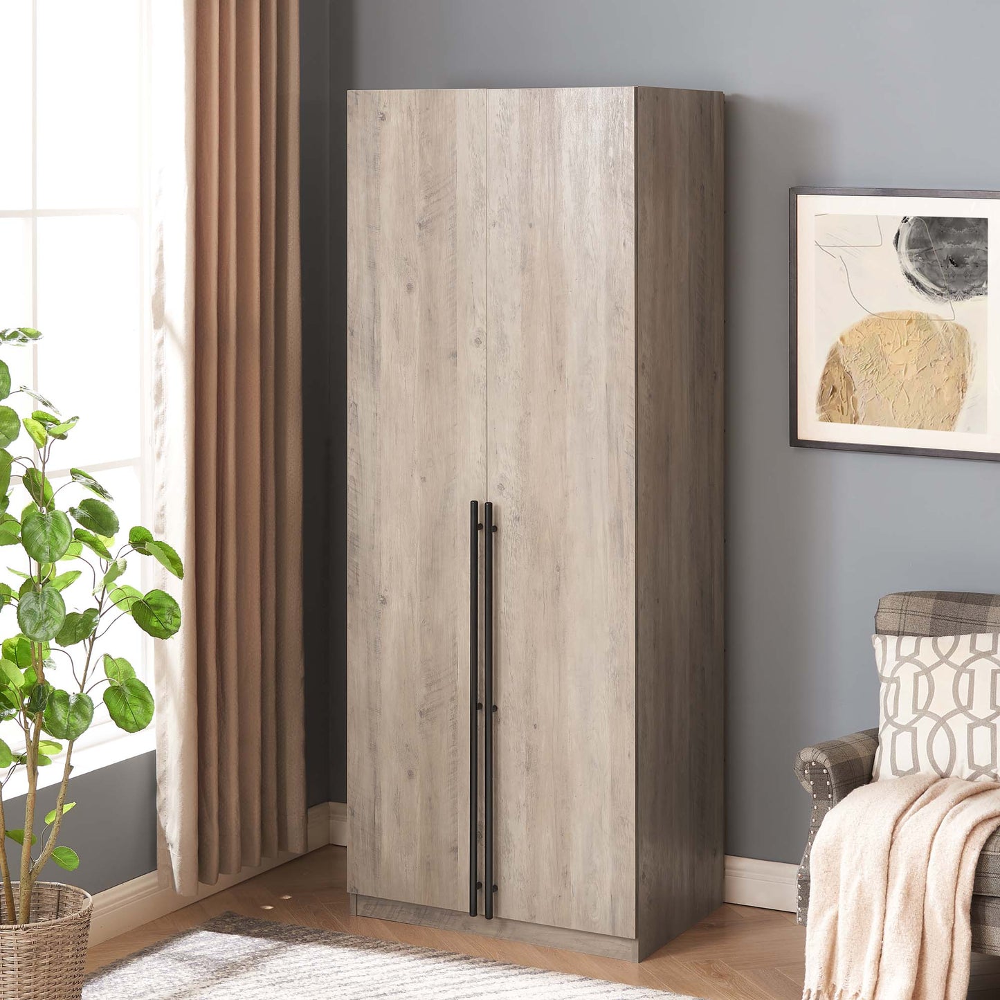 Lee Modern 32" Wardrobe Closet in Rustic Gray WC001-GY
