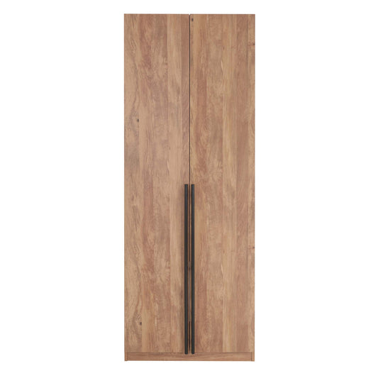 Manhattan Comfort Lee Modern Freestanding Wardrobe Closet 2.0 with 1 Hanging Rod, 1 Shelf, and 2 Drawers in Golden Brown WC002-GB
