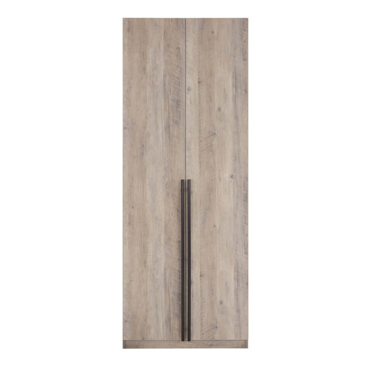 Manhattan Comfort Lee Modern Freestanding Wardrobe Closet 2.0 with 1 Hanging Rod, 1 Shelf, and 2 Drawers in Rustic Grey WC002-GY